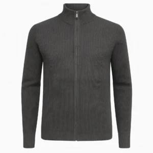 Mens Next Ribbed Stretch Knitted Zip Up