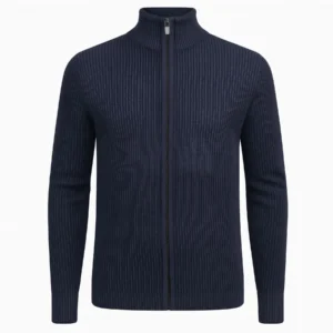 Mens Next Ribbed Stretch Knitted Zip Up