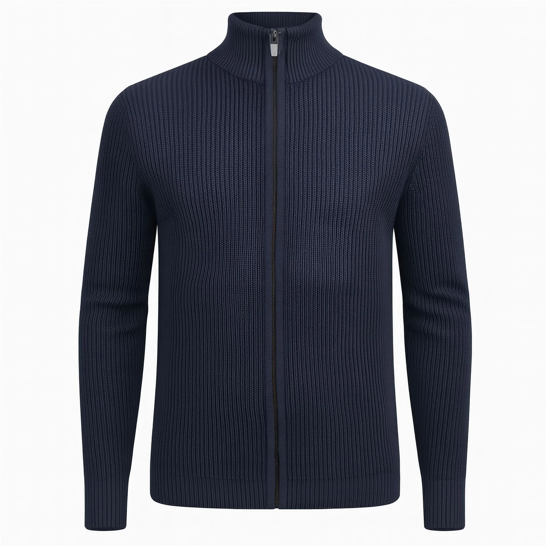 Mens Next Ribbed Stretch Knitted Zip Up