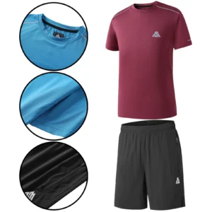 Mens Piping Stretch Short Set