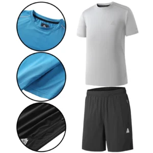 Mens Piping Stretch Short Set