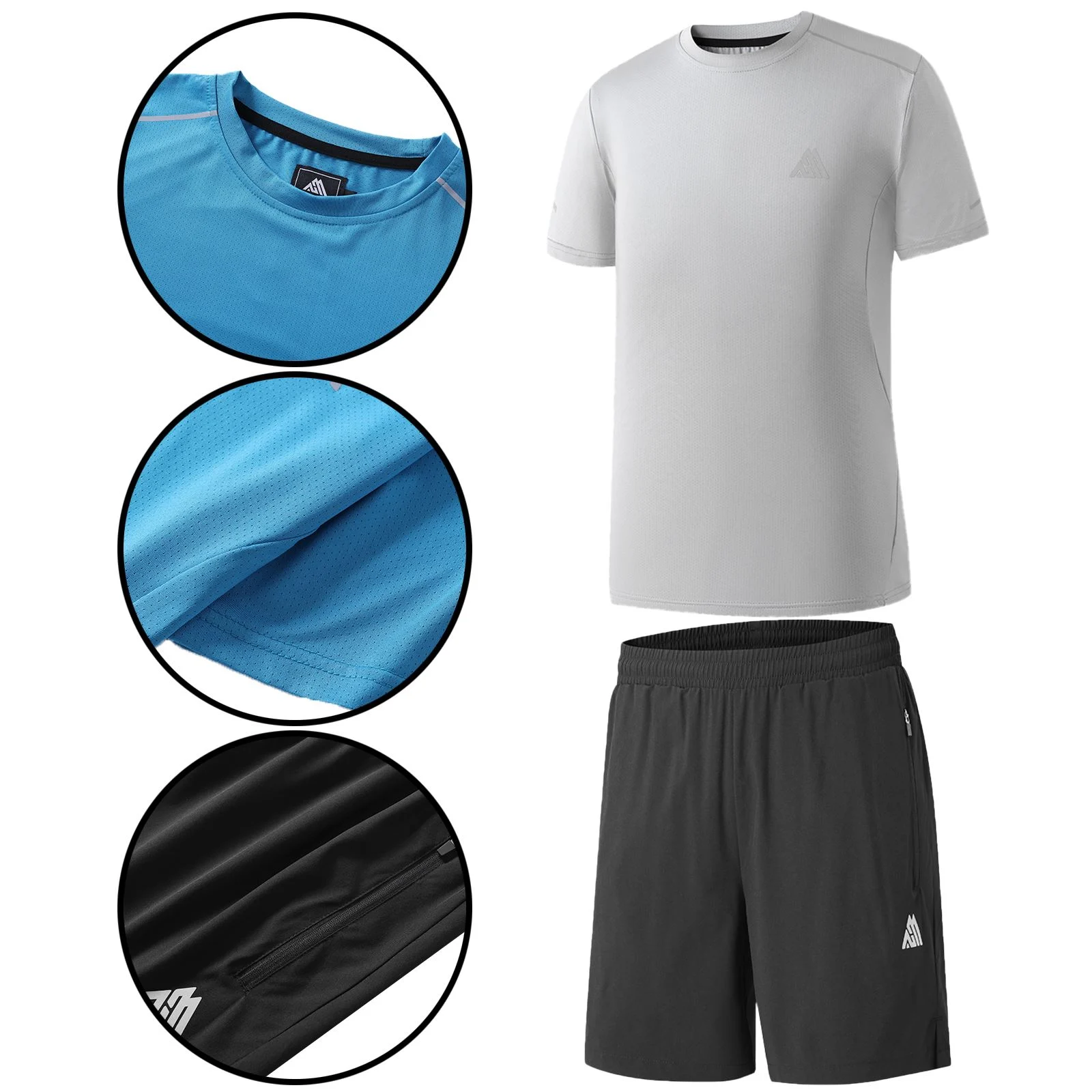 Mens Piping Stretch Short Set
