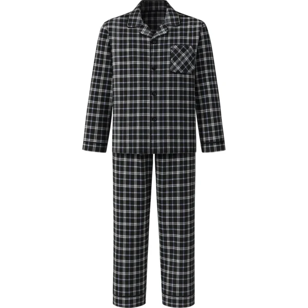 Mens Check Button Up Pyjama Set