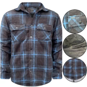 Mens Point Fleece Lined Padded Check Jacket