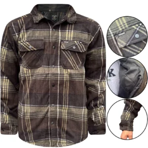 Mens Point Fleece Lined Padded Check Jacket