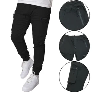 Mens Soul Star Pringle Stretch Cargo Joggers