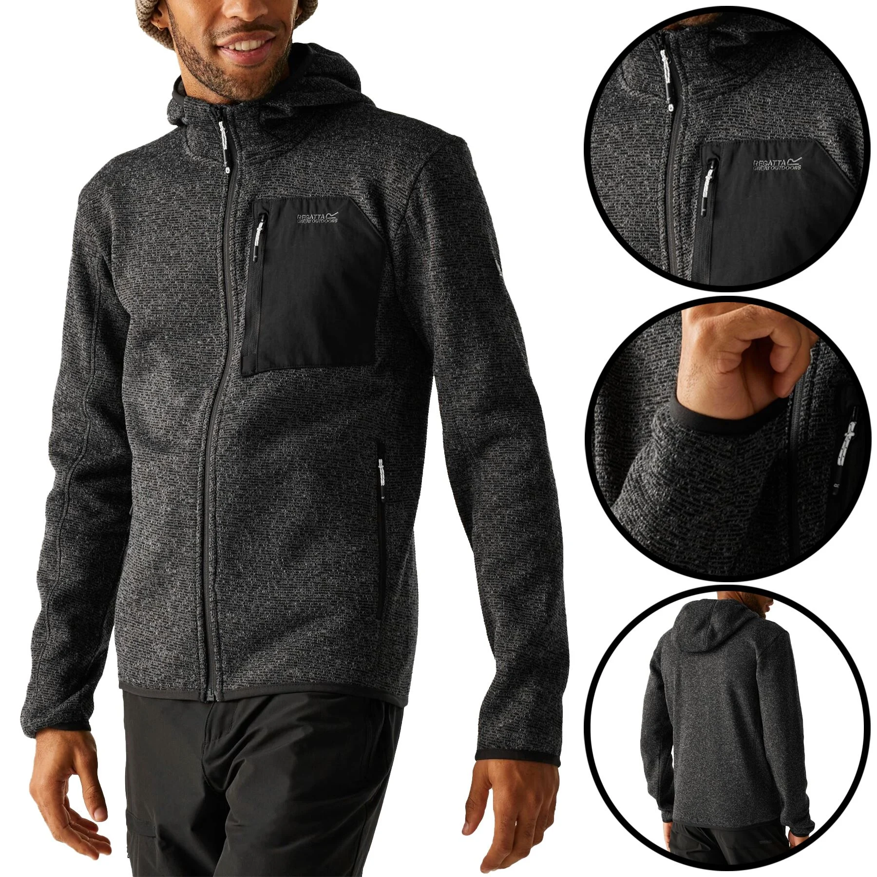 Mens Regatta Texture Hooded Jacket