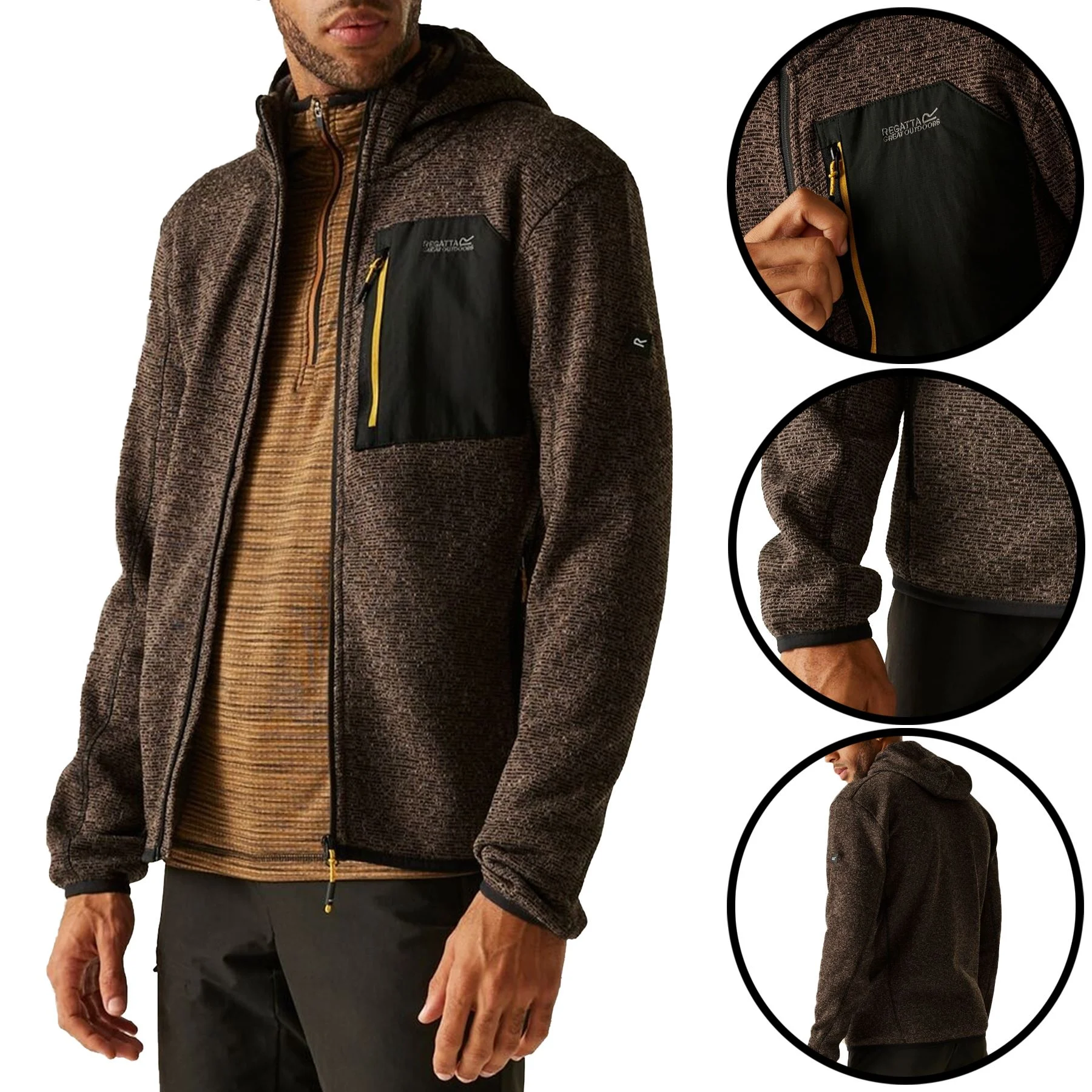 Mens Regatta Texture Hooded Jacket