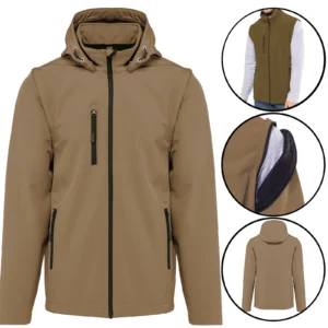 Mens Removable Fleece Lined Soft Shell Waterproof