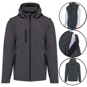 Mens Removable Fleece Lined Soft Shell Waterproof