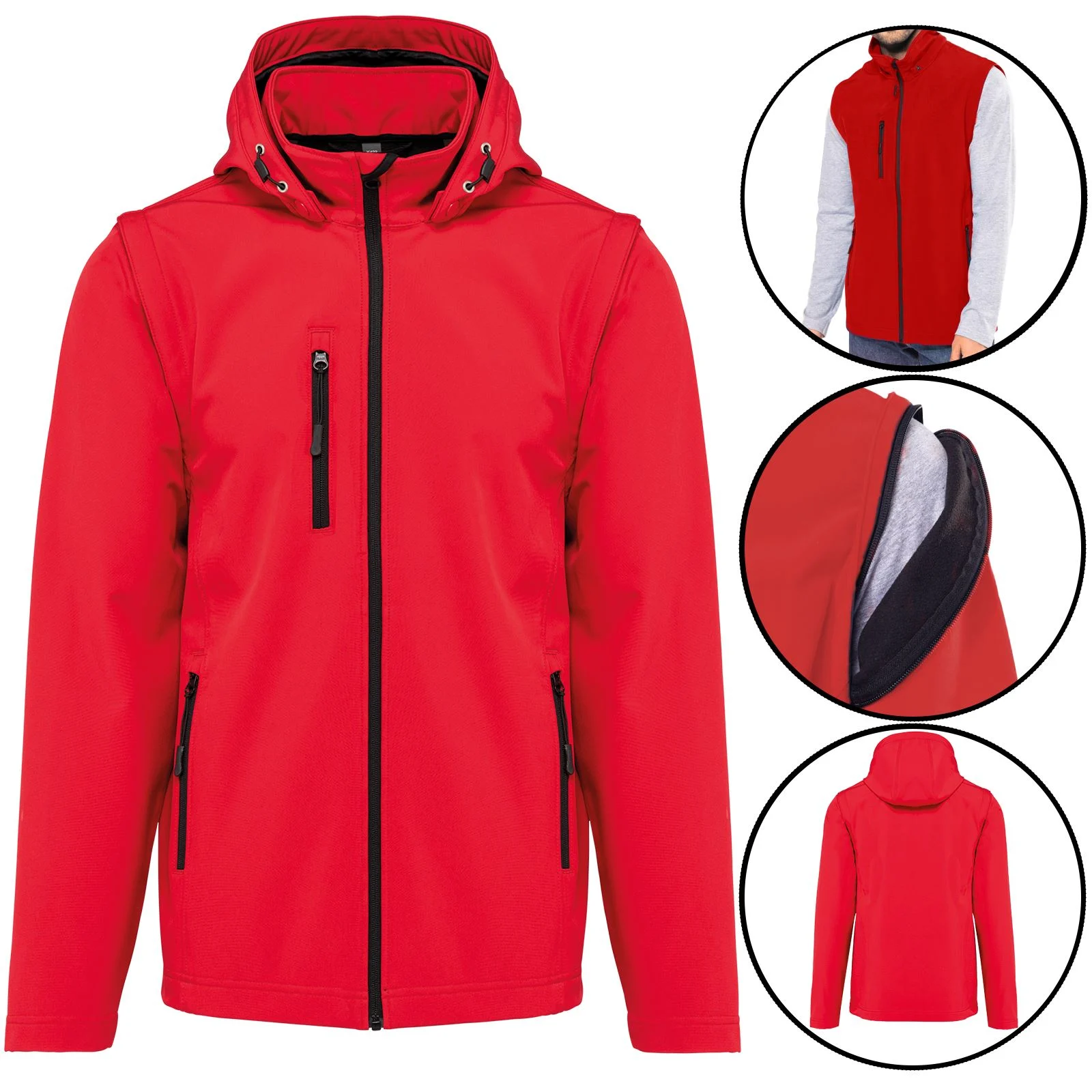 Mens Removable Fleece Lined Soft Shell Waterproof