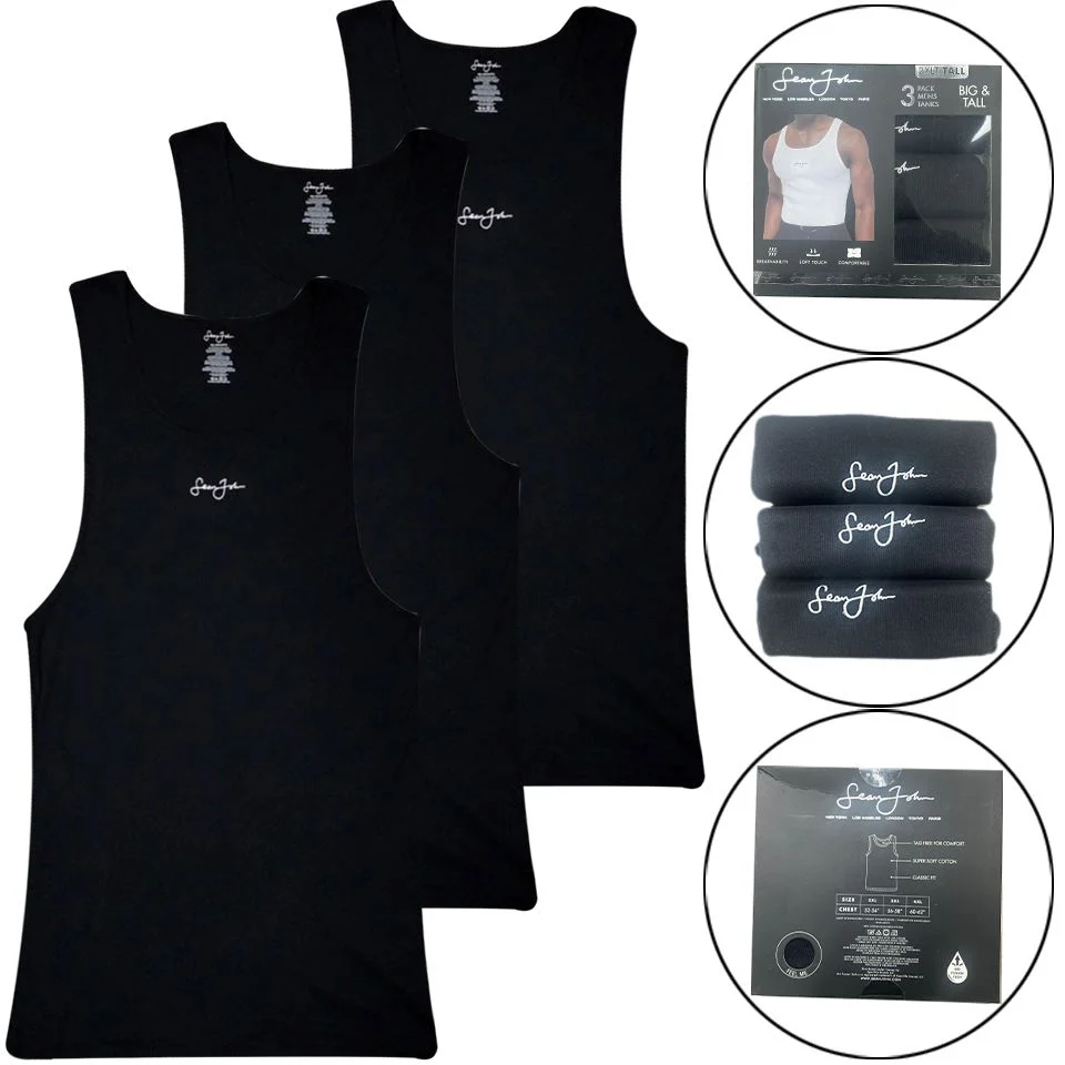 Mens 3 Pack Big Size Vest