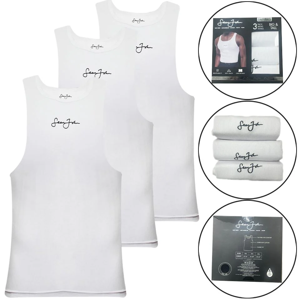 Mens 3 Pack Big Size Vest