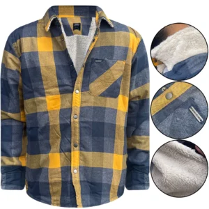 Mens Sherpa Sherpa Lined Padded Check Jacket