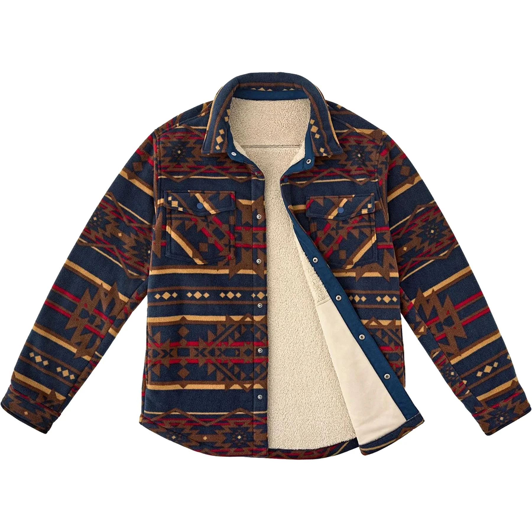 Mens Sherpa Sherpa Lined Padded Check Jacket