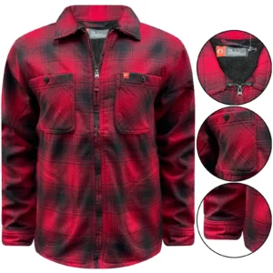 Mens Sherpa Sherpa Lined Padded Check Jacket