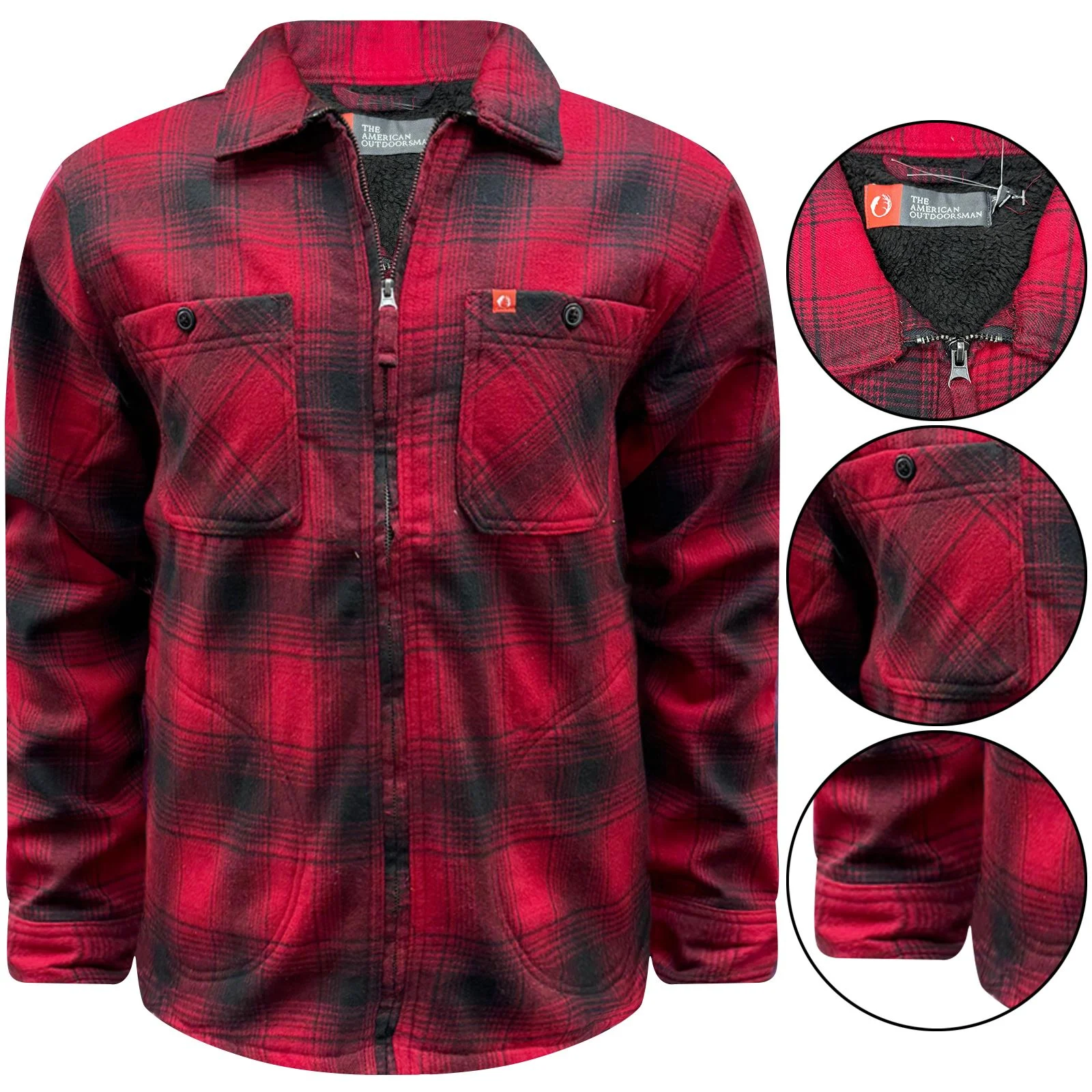 Mens Sherpa Sherpa Lined Padded Check Jacket