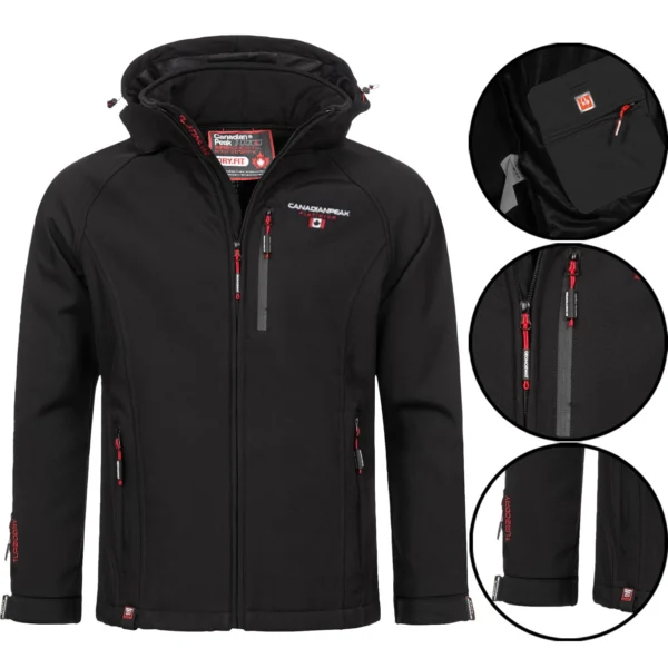 Mens Tabooeak Fleece Lined Soft Shell Waterproof Hooded Jacket