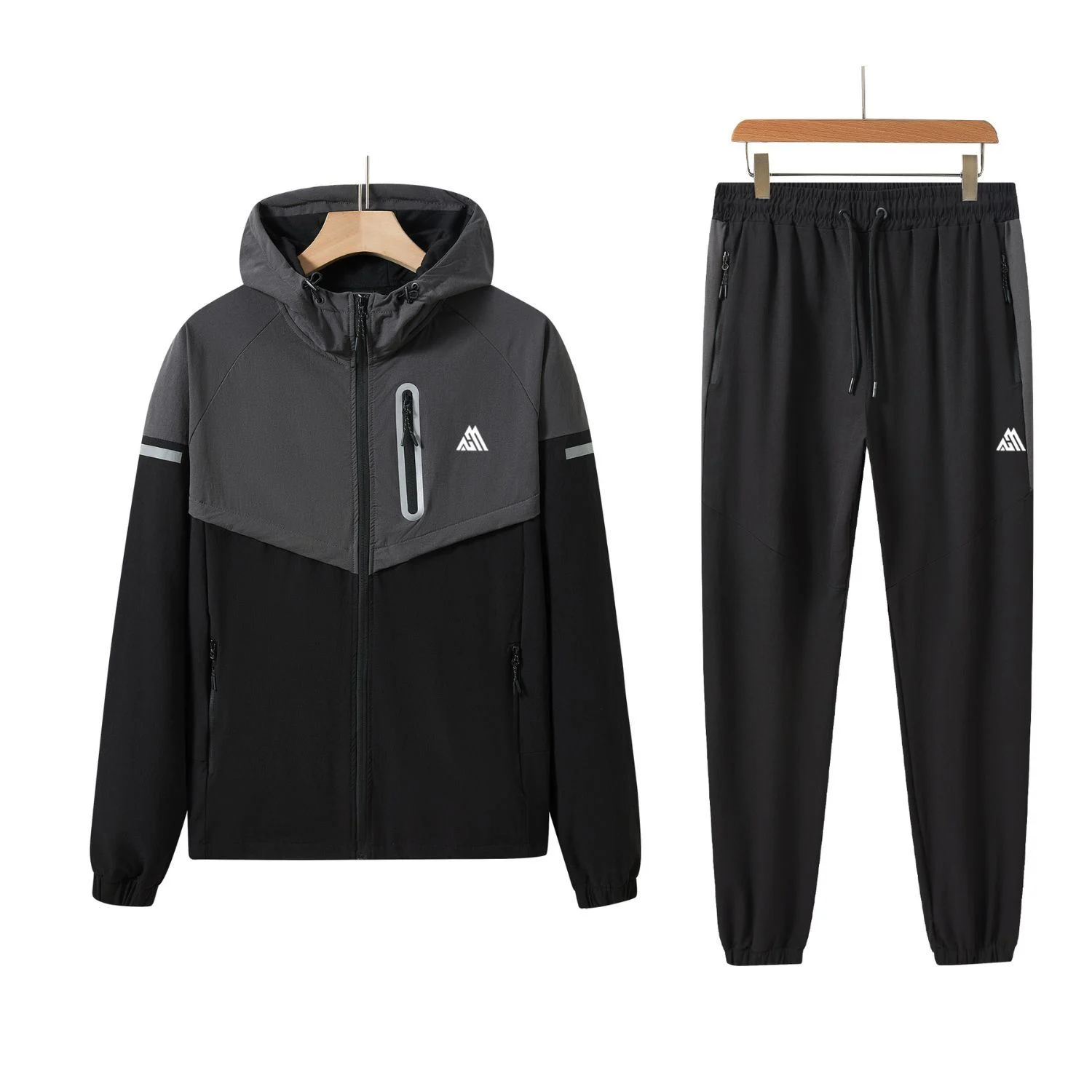 Mens Tech Stretch Hooded Tracksuit Set