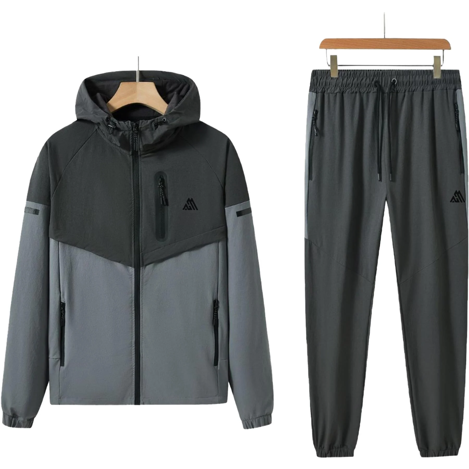 Mens Tech Stretch Hooded Tracksuit Set