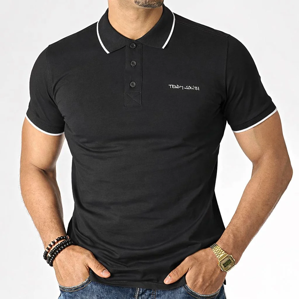 Mens Teddy Smith Polo Contrast Tipped Sherpa