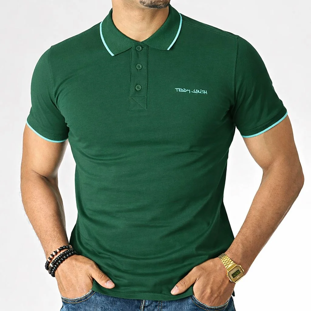 Mens Teddy Smith Polo Contrast Tipped Sherpa