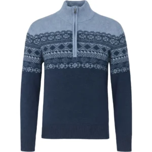 Mens Threadbare Aztec Knitted Zip Up Roll
