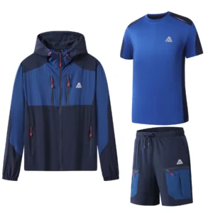 Mens 3 Piece Trio Stretch Hooded Tracksuit