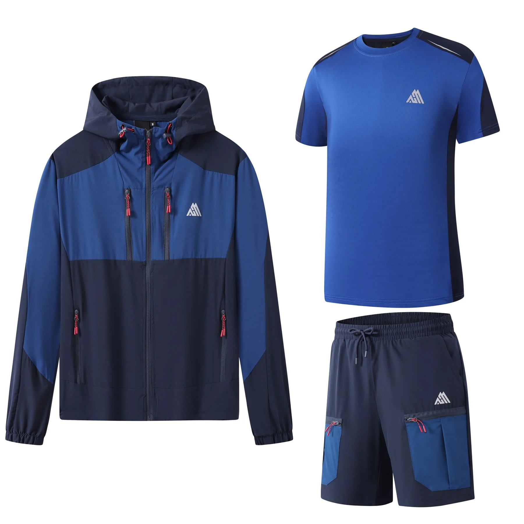 Mens 3 Piece Trio Stretch Hooded Tracksuit