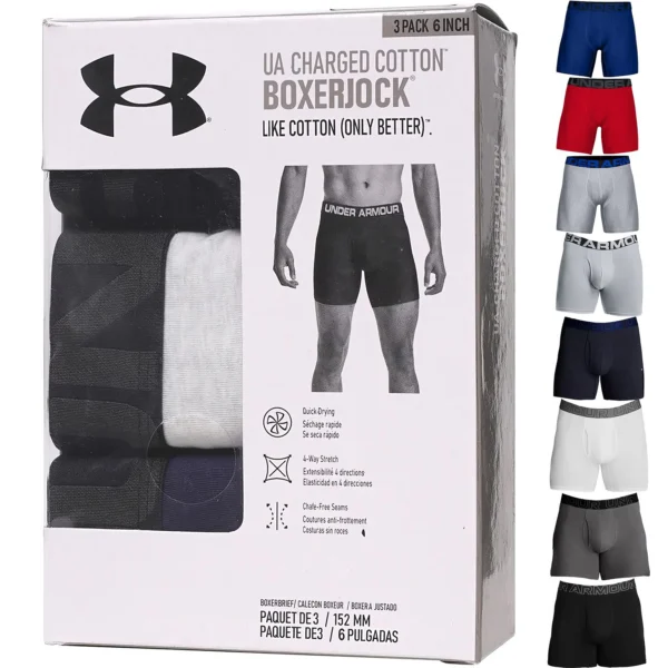Mens 3 Pack Under Armour Quick Dry Boxer Shorts