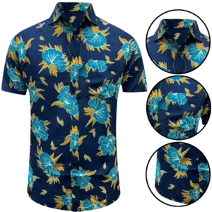 Mens Summer Hawaiian Shirt Viscose