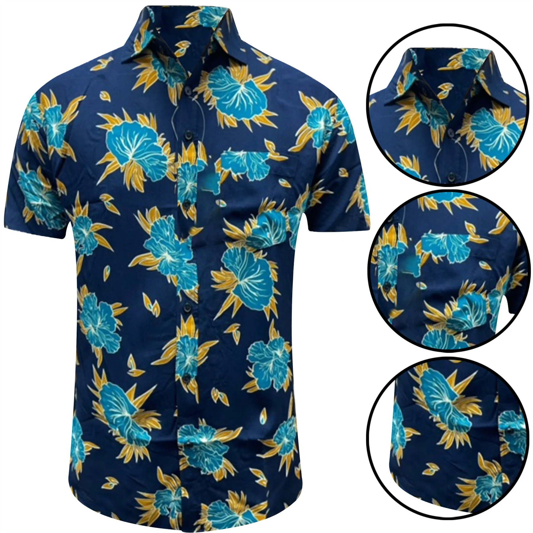 Mens Summer Hawaiian Shirt Viscose