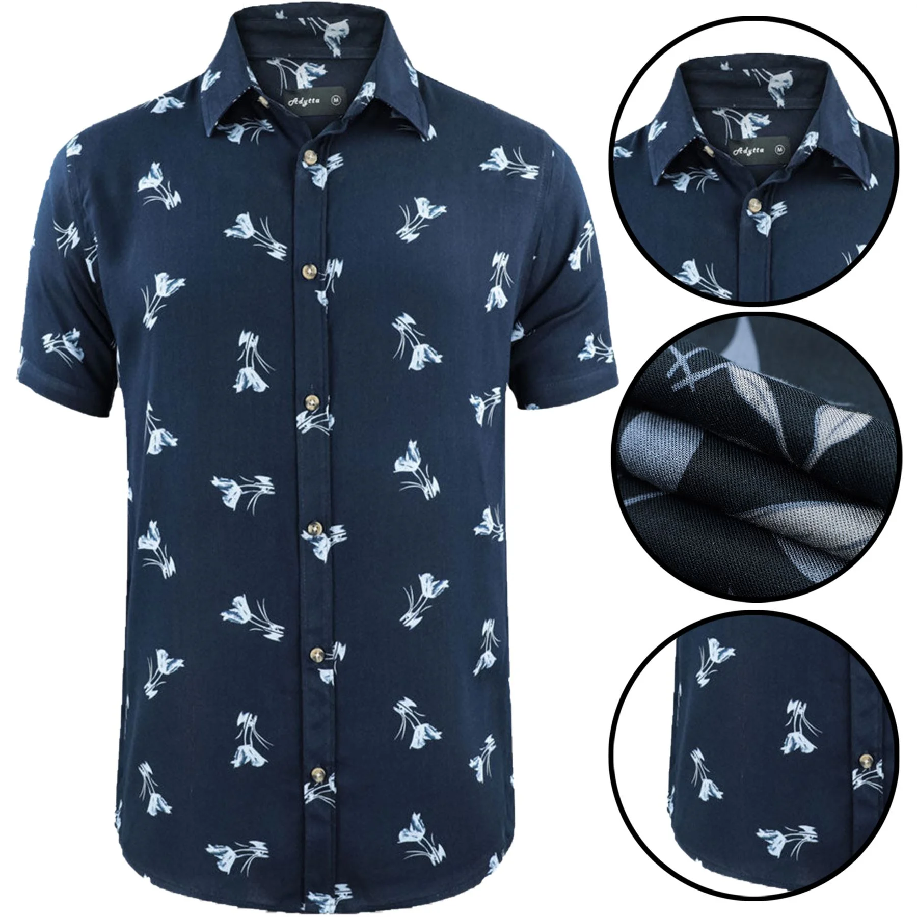 Mens Summer Hawaiian Shirt Viscose