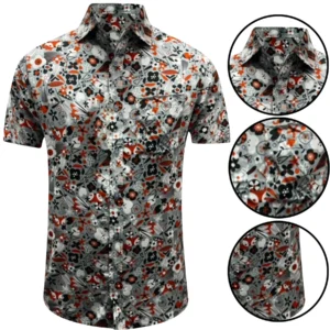 Mens Summer Hawaiian Shirt Viscose
