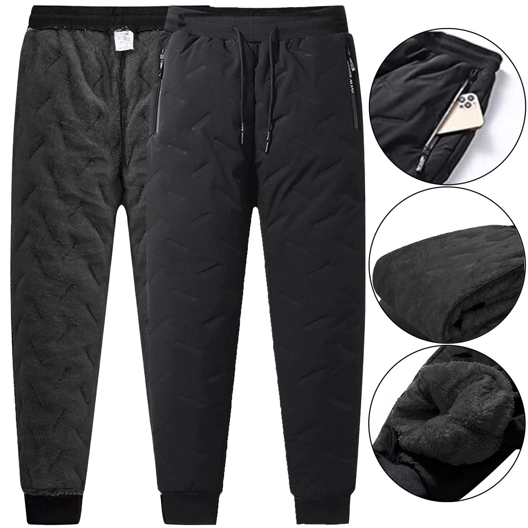Mens Fleece Lined Waterproof Thermal Joggers