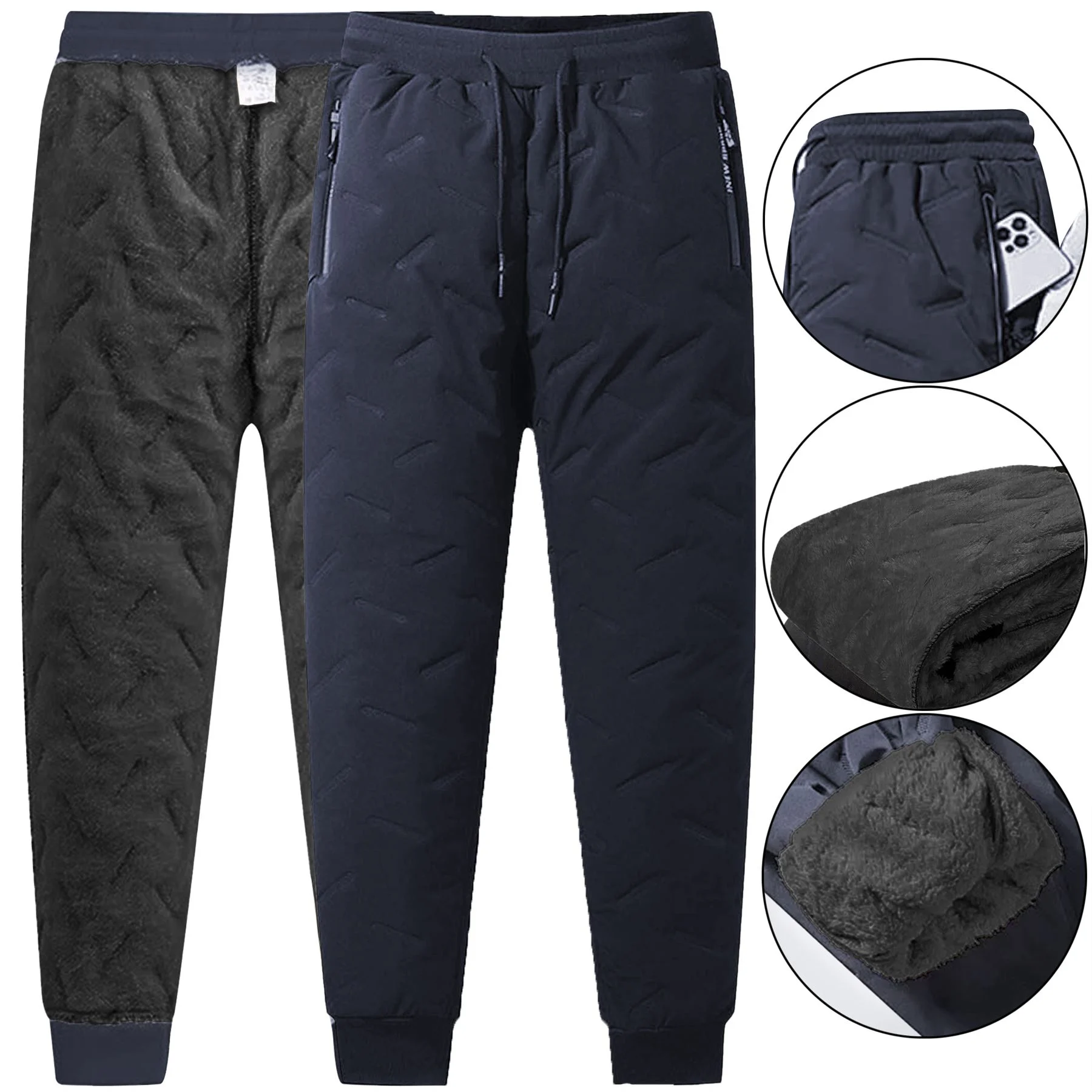 Mens Fleece Lined Waterproof Thermal Joggers