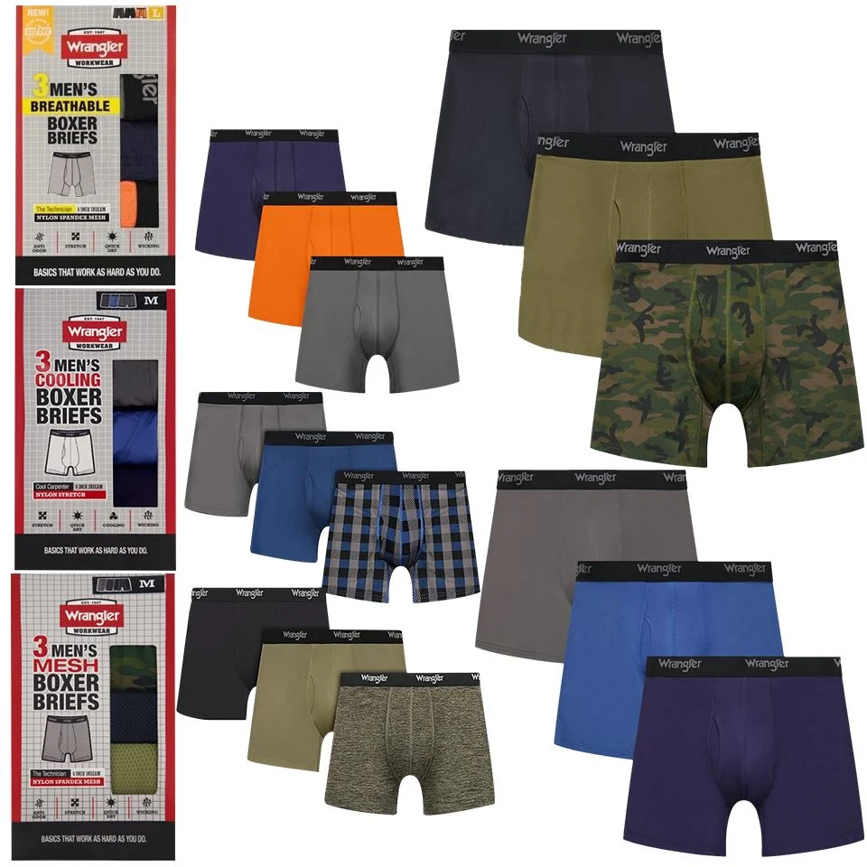Mens 3 Pack Wrangler Quick Dry Boxer