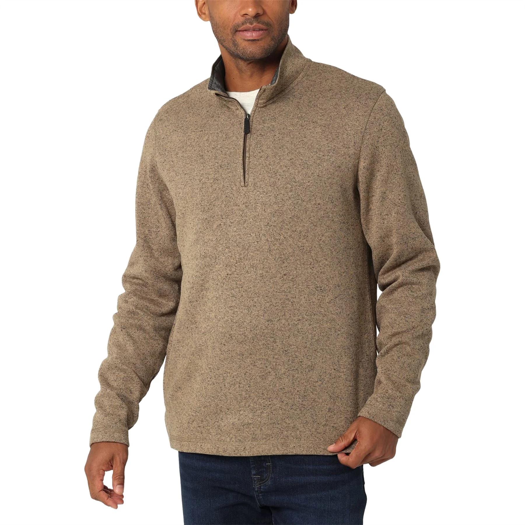 Mens Wrangler Fleece Lined Quarter Zip Jacket