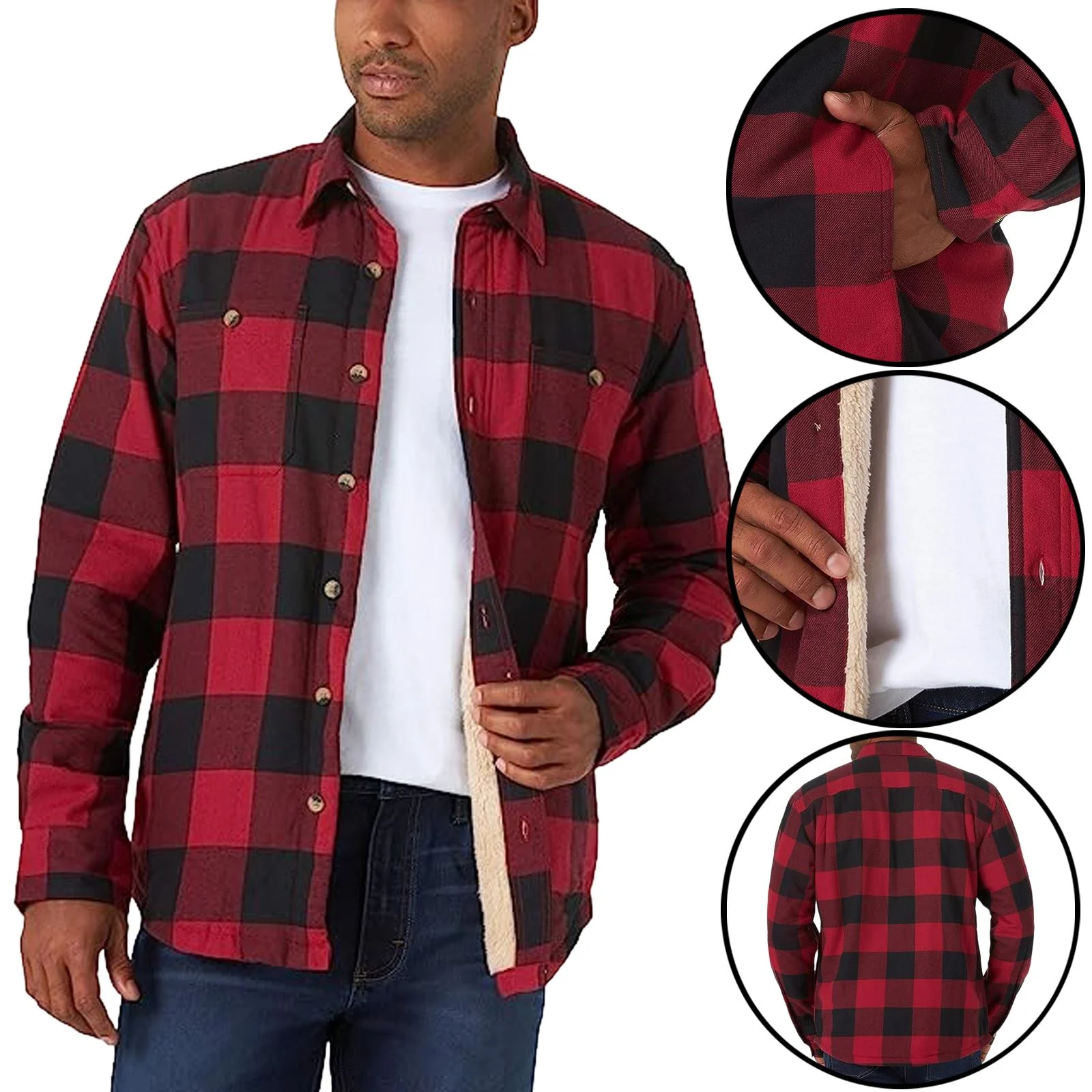 Mens Wrangler Sherpa Fleece Lined Sherpa Lined