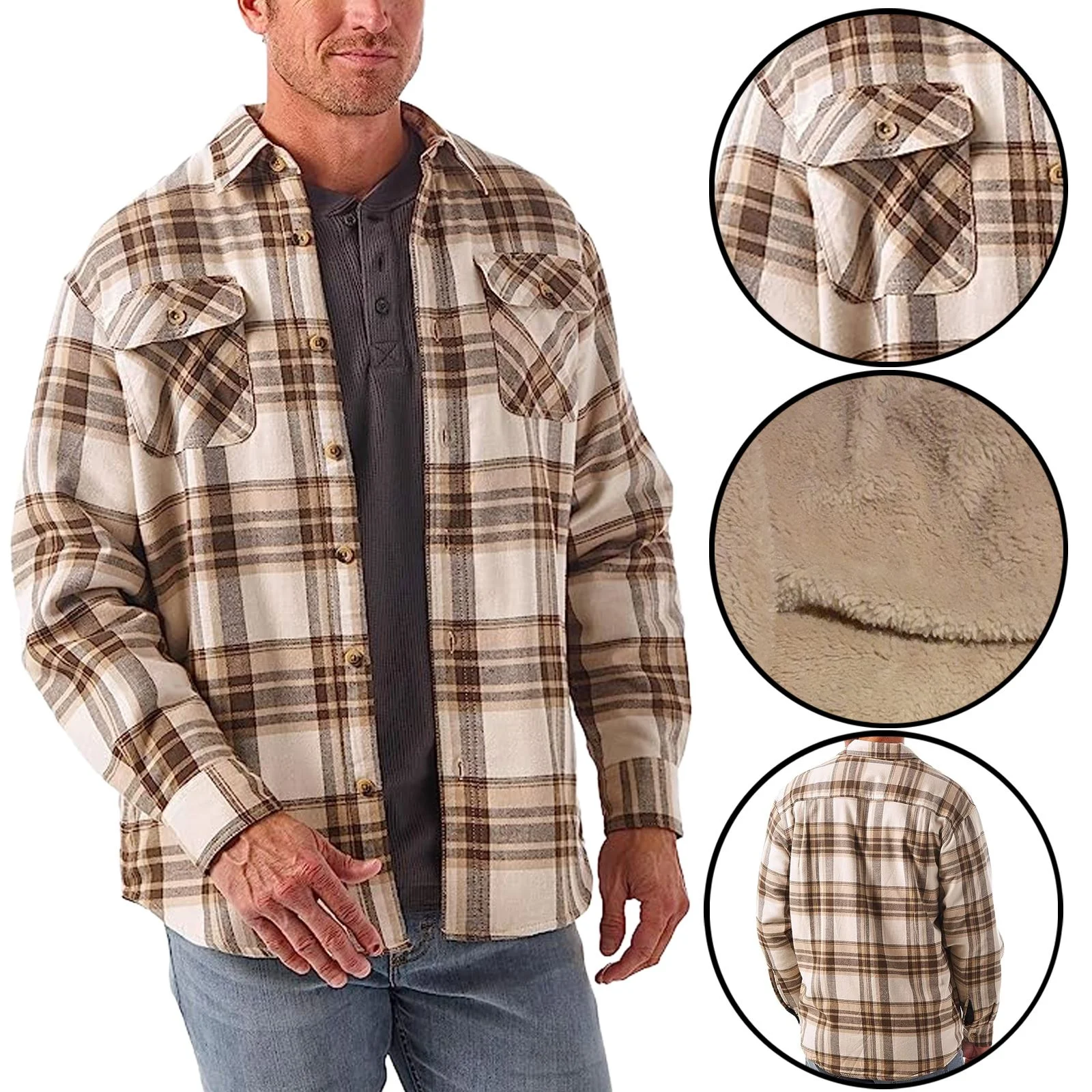 Mens Wrangler Sherpa Fleece Lined Sherpa Lined