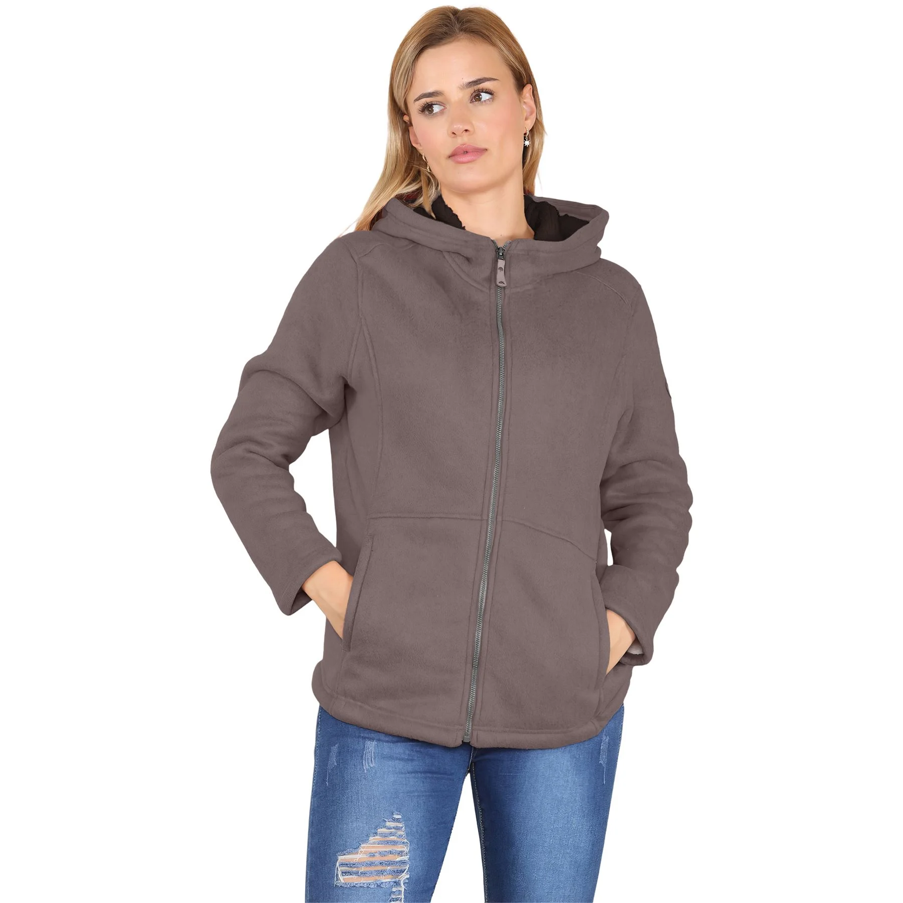 Womens Zero Sherpa Lined Padded Hooded Jacket