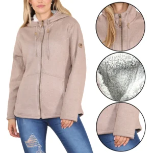Womens Zero Sherpa Lined Padded Hooded Jacket