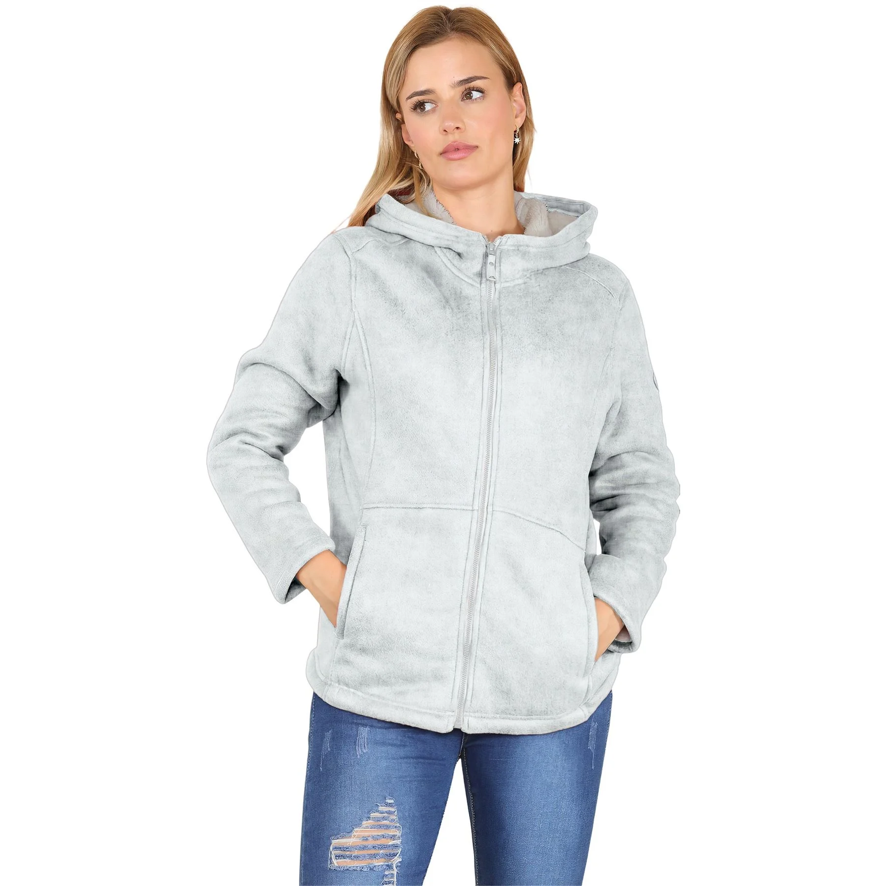 Womens Zero Sherpa Lined Padded Hooded Jacket