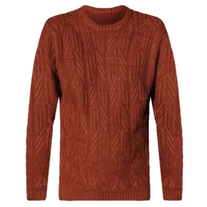 Mens Zig Knitted Round Neck Jumper