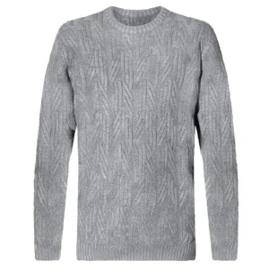 Mens Zig Knitted Round Neck Jumper