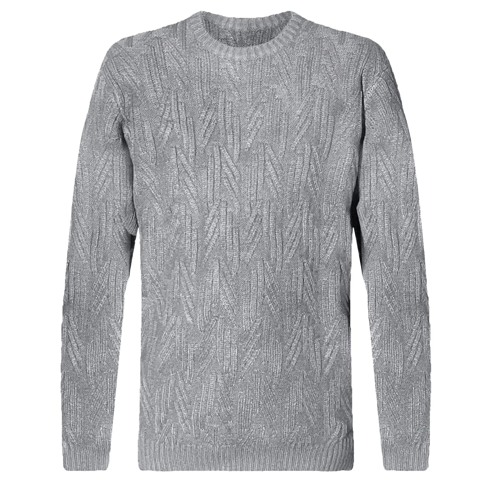 Mens Zig Knitted Round Neck Jumper