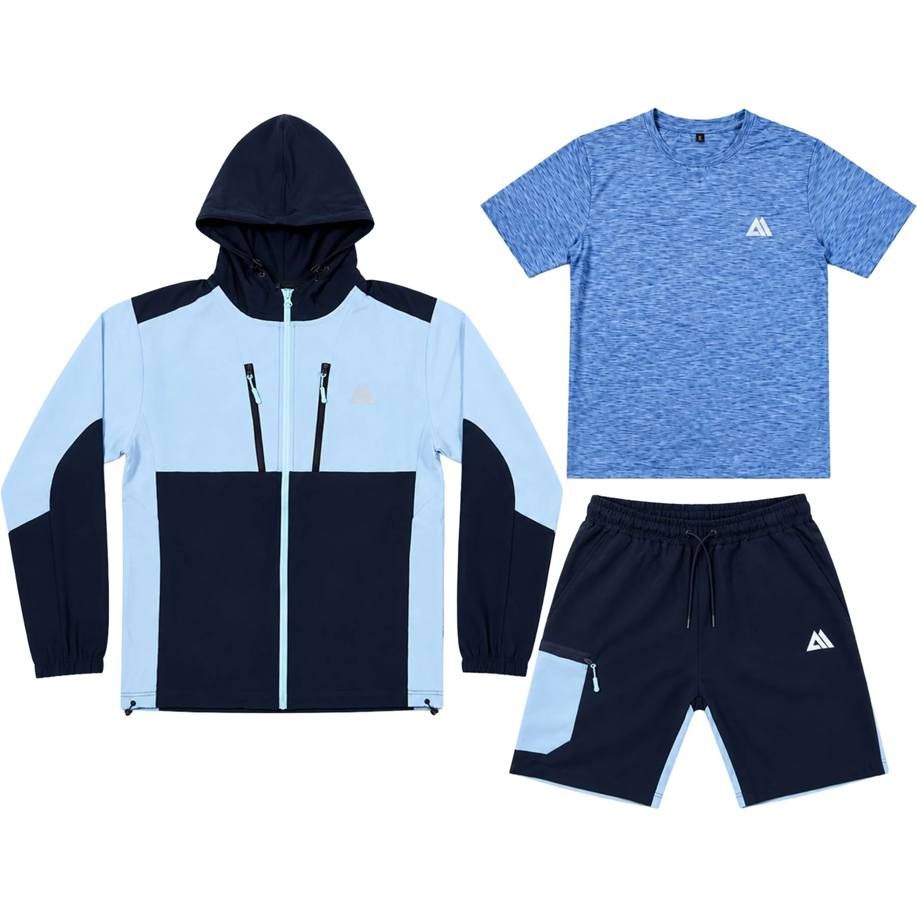 Mens 3 Piece 002 Stretch Hooded Short
