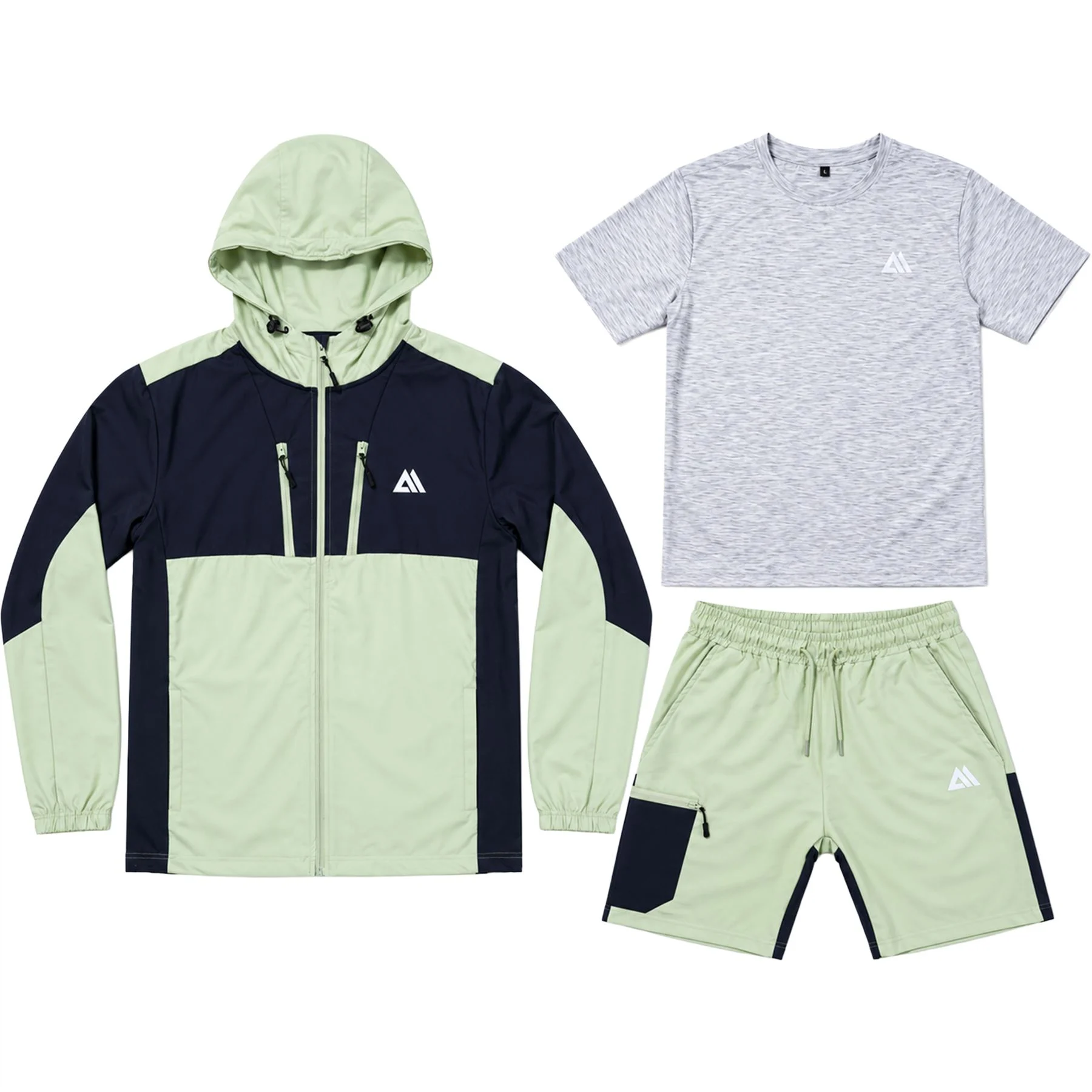 Mens 3 Piece 002 Stretch Hooded Short
